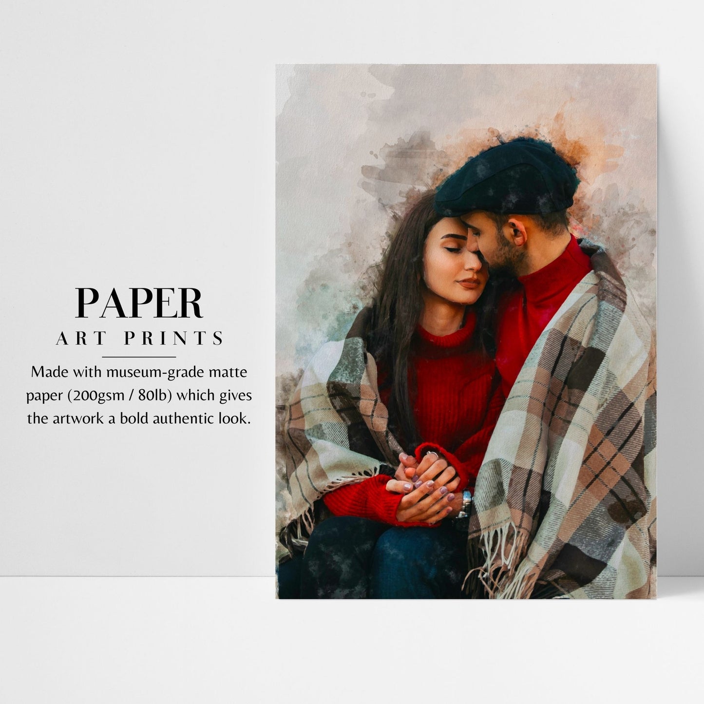 Create a special keepsake for your boyfriend: Personalized watercolor art.